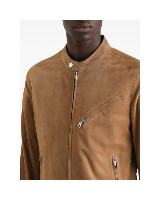 Dolce & Gabbana Brown Leather Jackets for men