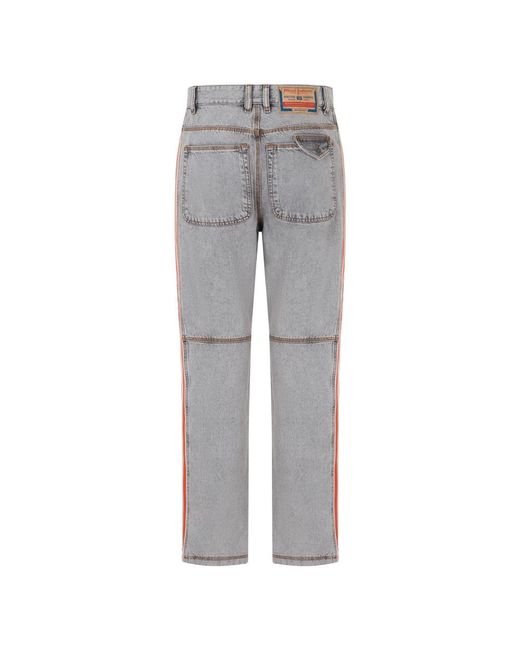 DIESEL Gray Straight Fit Jeans for men