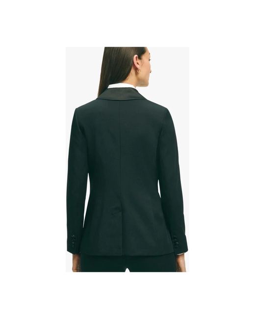 Brooks Brothers Green Stretch Wool Blend Tuxedo Jacket