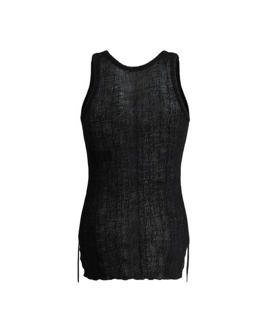 Ann Demeulemeester Black Sleeveless Tops