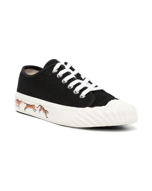 KENZO Black Tiger-print Low-top Sneakers