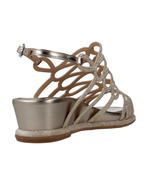 Alma En Pena. Metallic Stilvolle wedges sandale