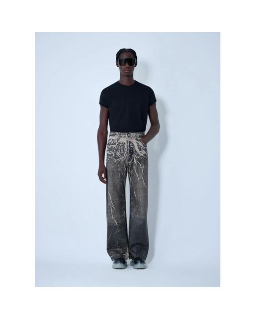 Rick Owens Gray Wide Jeans for men