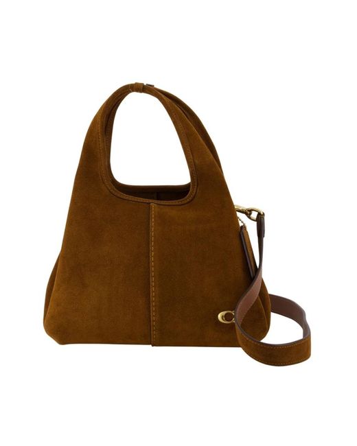 COACH Brown Braune Leder-Schultertasche
