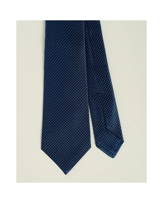 Kiton Gemusterte Seidenkrawatte in Blue für Herren