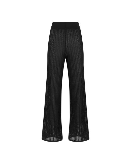 Alpha Studio Black Wide Trousers