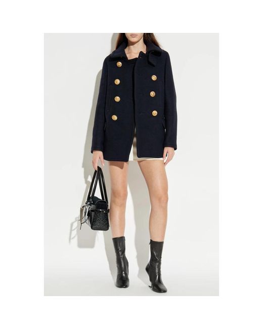 DSquared² Blue Double-Breasted Coats