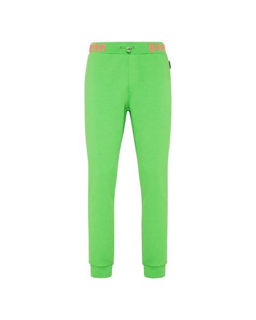 Philipp Plein Broeken ,Groen ,Katoen Trainingsbroeken Skull&Bones in het Green voor heren