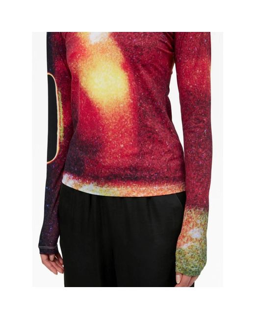 MM6 by Maison Margiela Red Print Turtleneck