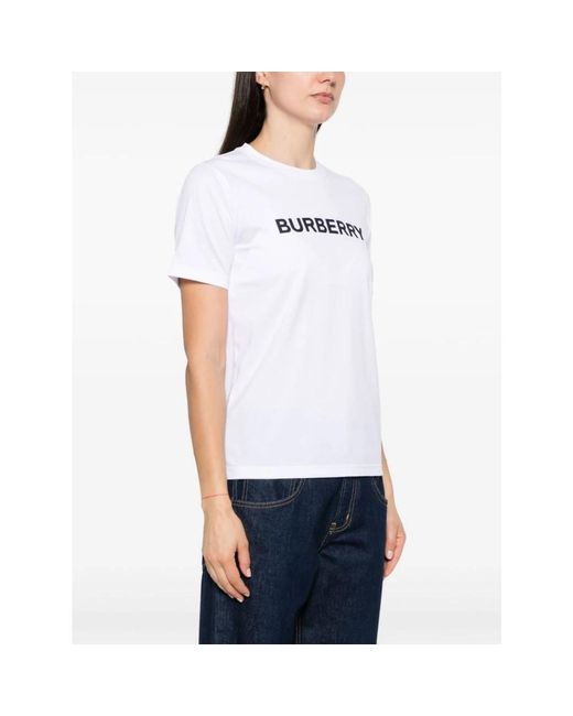 Burberry White Bedruckte crewneck t-shirts und polos