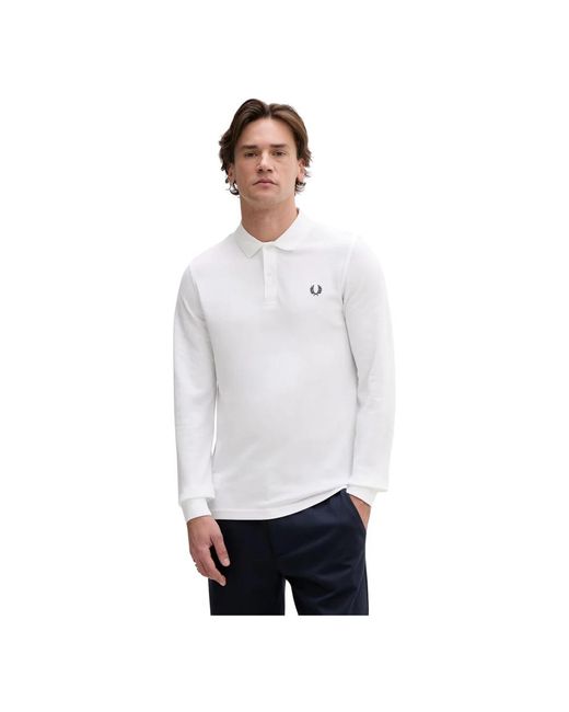 Fred Perry Long Sleeve Tops in het White voor heren