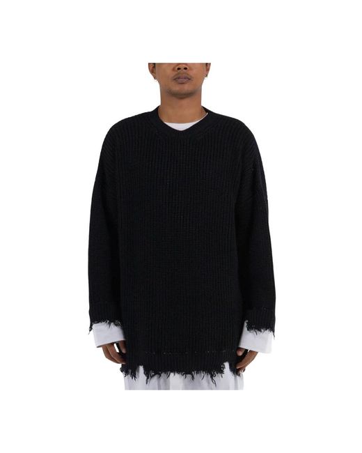 MM6 by Maison Martin Margiela Round-Neck Knitwear in het Black voor heren