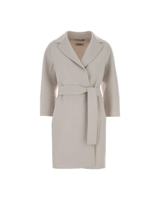 Max Mara Gray Belted Coats