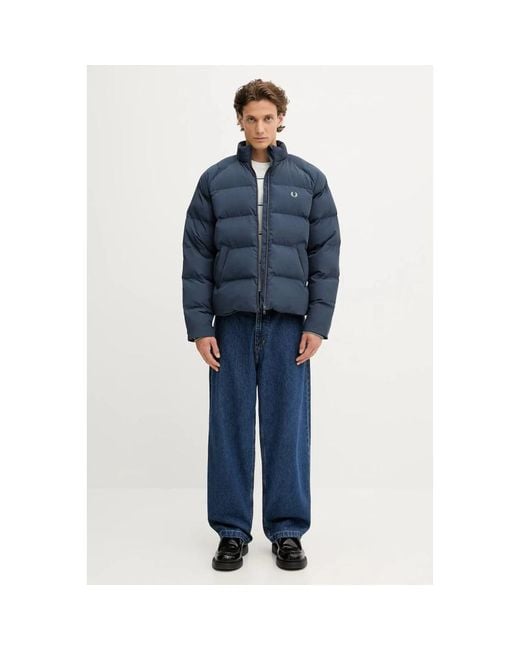Fred Perry Blue Winter Jackets for men