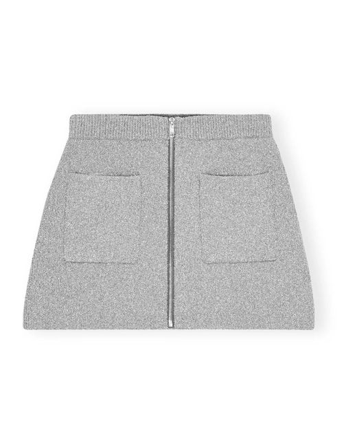 Short Skirts Ganni de color Gray