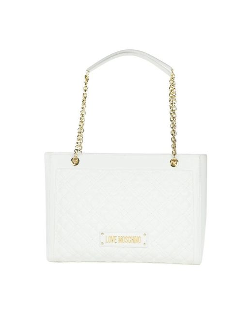 Love Moschino White Tote Bags
