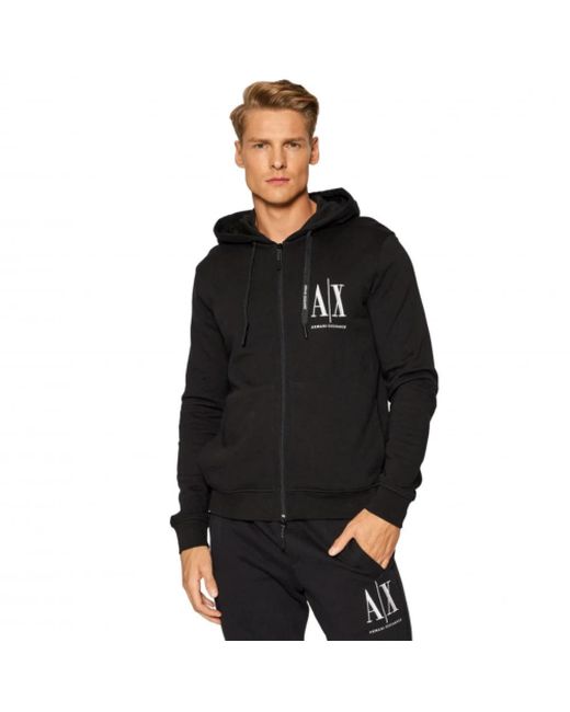 ARMANI EXCHANGE Black Zip-Throughs for men