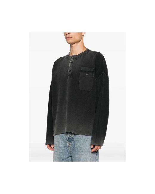 Represent Henley Sweat in het Black voor heren