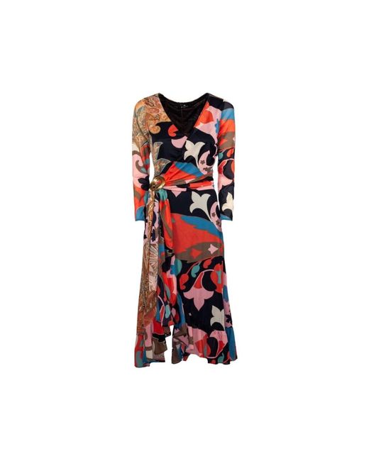 Etro Red Wrap Dresses