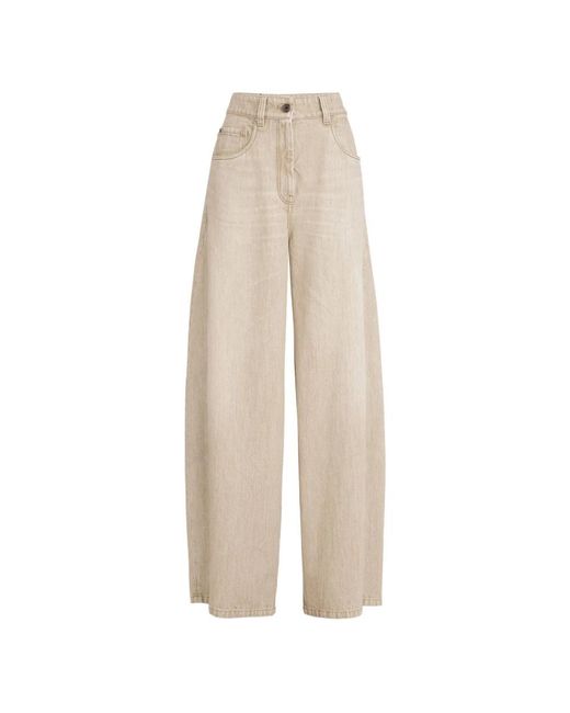 Brunello Cucinelli Natural Wide Jeans