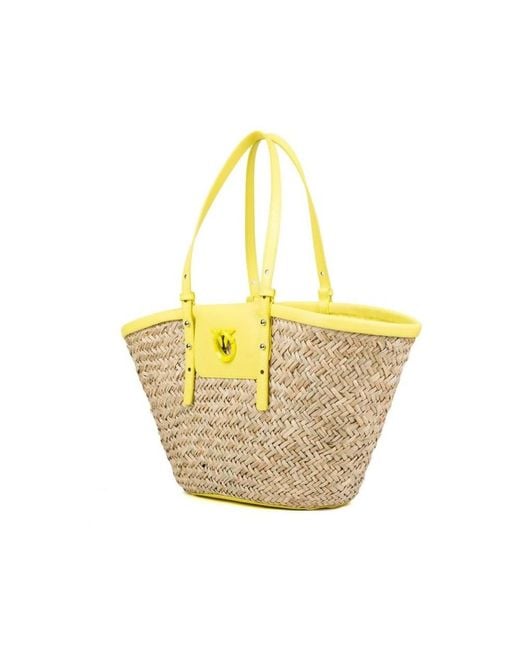 Pinko Yellow Tote Bags