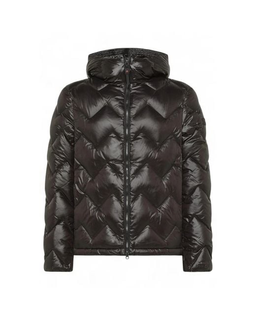 Peuterey Jassen ,Zwart ,Leer Honova Lks 04 Piumino Con Trapunta Chevron Corto in het Black voor heren