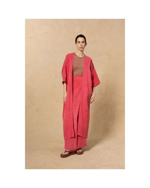 Cortana Overhemden ,Roze ,Linnen Oversized Linnen Kimono Jas in het Pink
