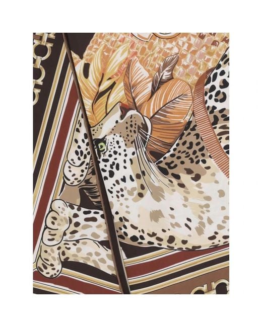 Ferragamo Brown Silk Scarves
