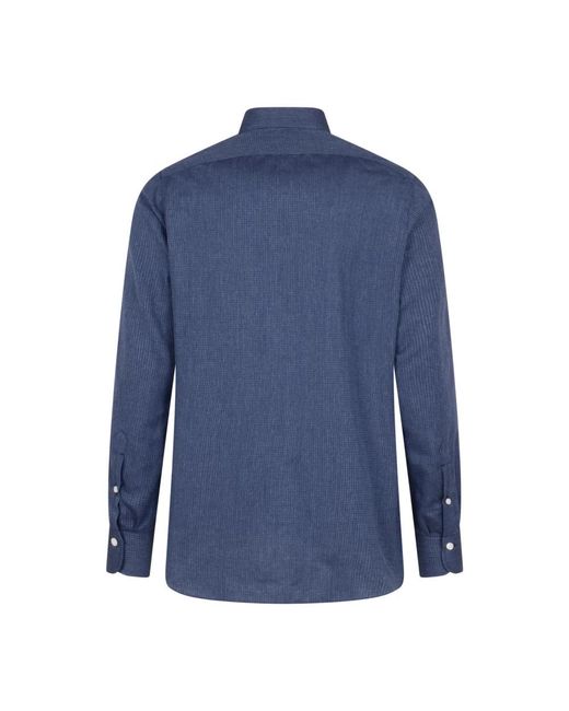 Finamore 1925 Blue Casual Shirts for men