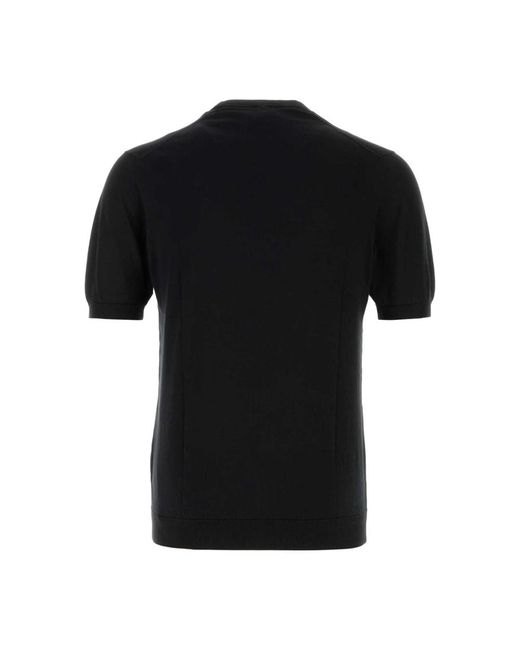 Fedeli Black Round-Neck Knitwear for men