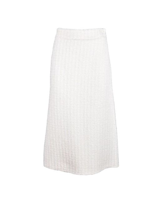 Falda De Punto Midi, Mujer, Talla Erika Cavallini Semi Couture de color White
