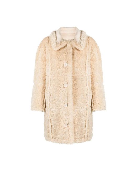 Abrigos de un solo pecho Stand Studio de color Natural