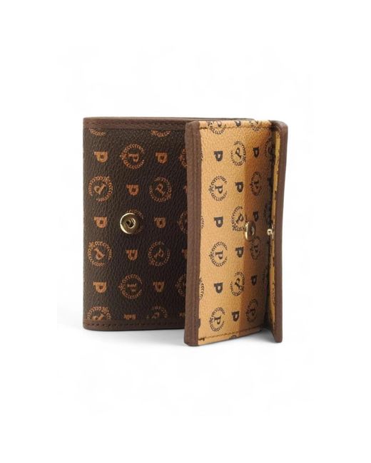 Pollini Accessoires ,Bruin ,Wallet in het Metallic
