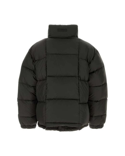 Vetements Jassen ,Bruin ,Polyester Donkerbruine Polyester Gewatteerde Jas in het Black voor heren
