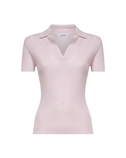 Max Mara Pink V-Neck Knitwear