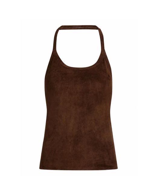 Stouls Brown Sleeveless Tops
