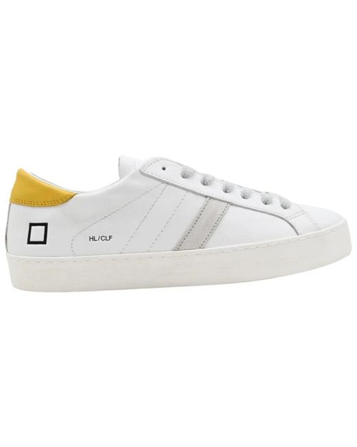 Date Niedrige kalb weiße gelbe sneakers in White für Herren