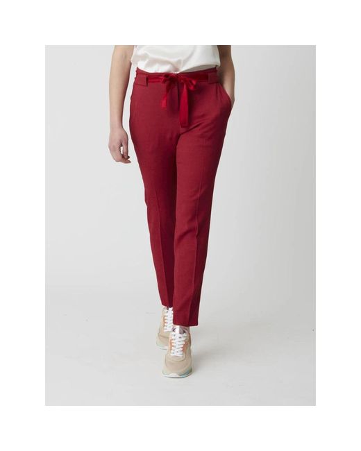 Via Masini 80 Red Slim-Fit Trousers