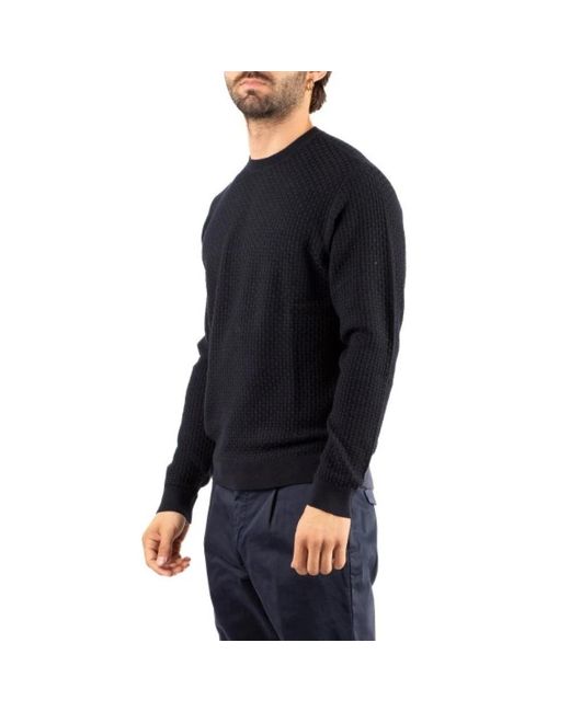 Emporio Armani Black Round-Neck Knitwear for men