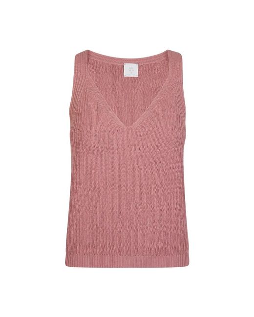 Eleventy Pink V-Neck Knitwear