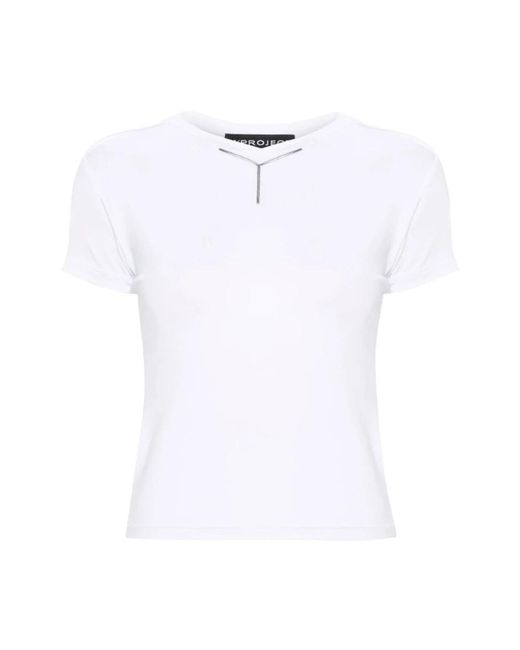 Y. Project White Logo t-shirt für modebewusste frauen