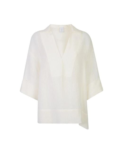 Eleventy White Blouses