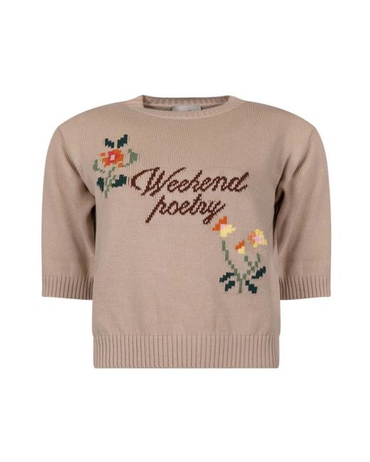 Weekend by Maxmara Brown Round-Neck Knitwear