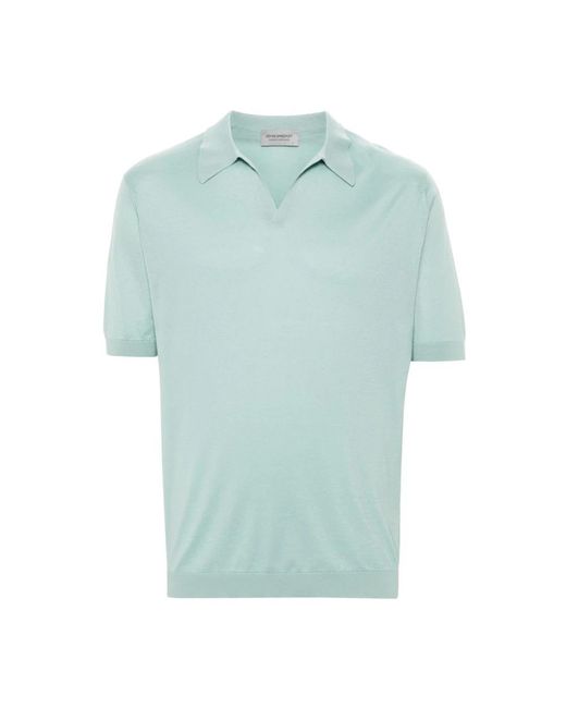 John Smedley Blue Polo Shirts for men