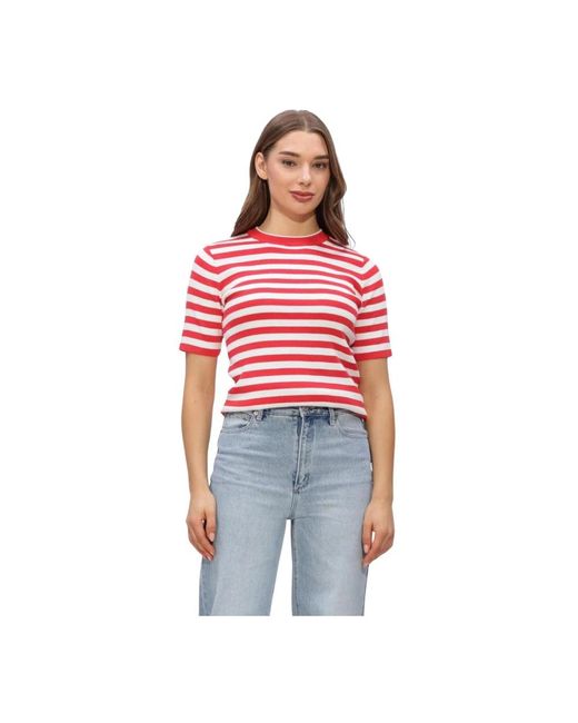 Object Objester S/S New Knit Pullover in het Red