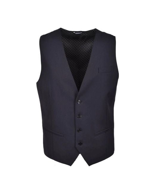 Daniele Alessandrini Blue Suit Vests for men