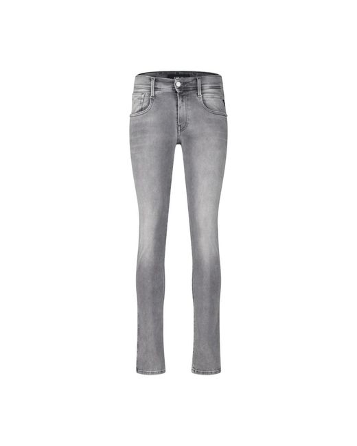 Replay Hyperflex skinny jeans in Gray für Herren