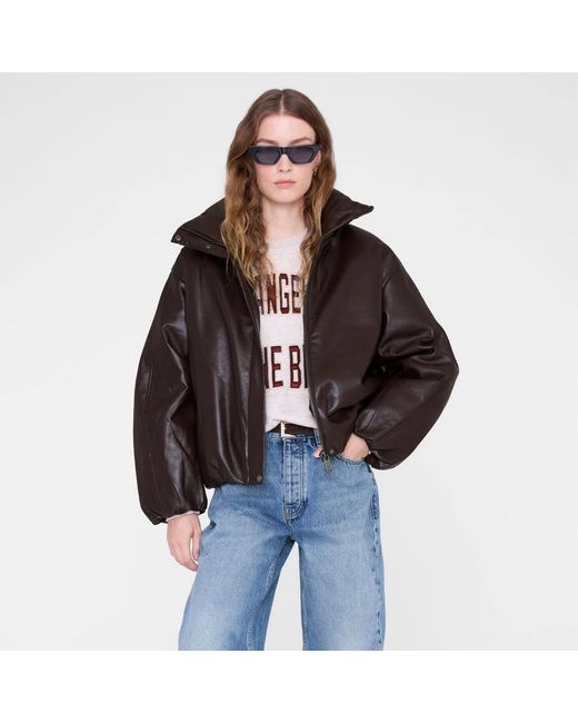 Anine Bing Jassen ,Bruin ,Leer Cyprus Jacket in het Black