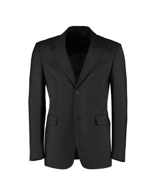 Prada Jassen ,Zwart ,Wol Enkelrijige Blazer Van Mohair En Wol in het Black voor heren