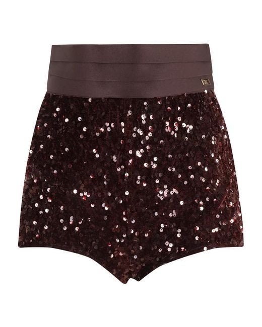 Elisabetta Franchi Brown Short Shorts